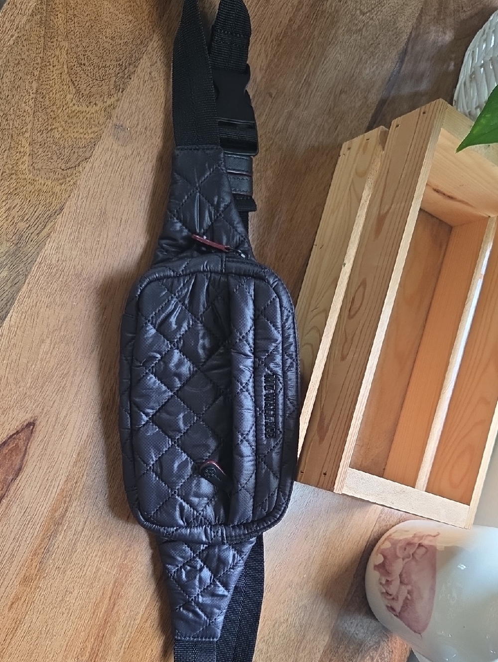 Black Quilted Crossbody Sling Bag for Men